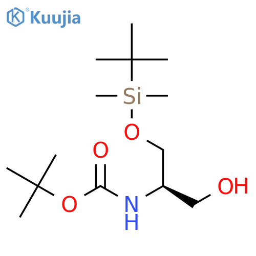 Carbamic acid,N-[(1R)-2-[[(1,1-dimethylethyl)dimethylsilyl]oxy]-1-(hydroxymethyl)ethyl]-,1,1-dimethylethyl ester structure