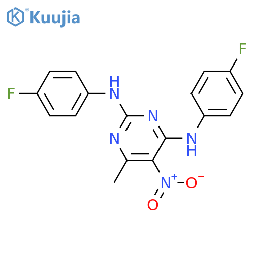 2,4-Pyrimidinediamine,N2,N4-bis(4-fluorophenyl)-6-methyl-5-nitro- structure