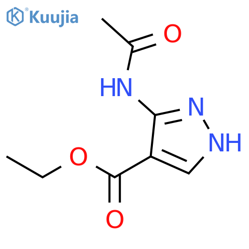 1H-Pyrazole-4-carboxylic acid, 3-(acetylamino)-, ethyl ester structure