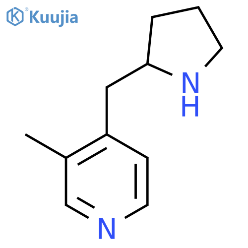 3-methyl-4-(pyrrolidin-2-yl)methylpyridine structure
