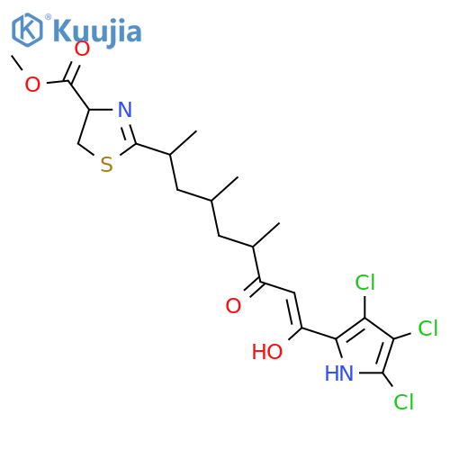 4-Thiazolecarboxylicacid,4,5-dihydro-2-[8-hydroxy-1,3,5-trimethyl-6-oxo-8-(3,4,5-trichloro-1H-pyrrol-2-yl)-7-octenyl]-4-methyl-(9CI) structure