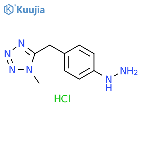 1H-Tetrazole, 5-[(4-hydrazinylphenyl)methyl]-1-methyl-, hydrochloride (1:1) structure