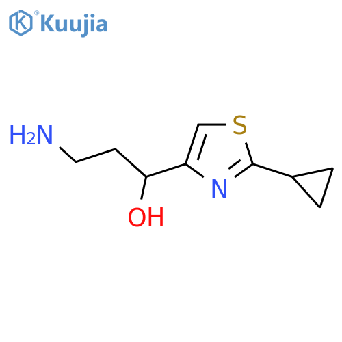3-amino-1-(2-cyclopropyl-1,3-thiazol-4-yl)propan-1-ol structure