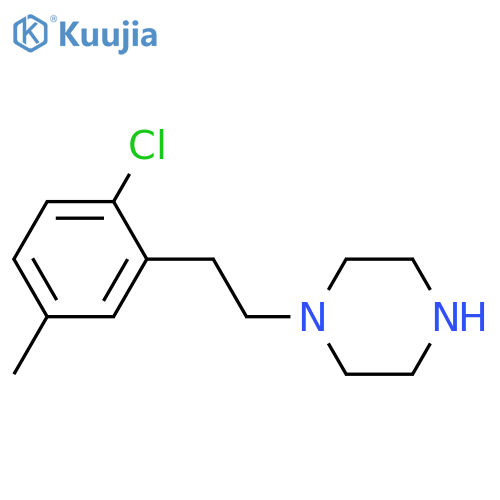 1-2-(2-chloro-5-methylphenyl)ethylpiperazine structure