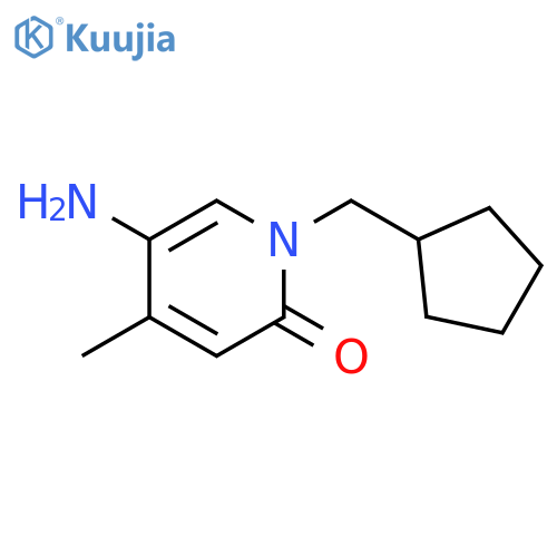 5-amino-1-(cyclopentylmethyl)-4-methyl-1,2-dihydropyridin-2-one structure