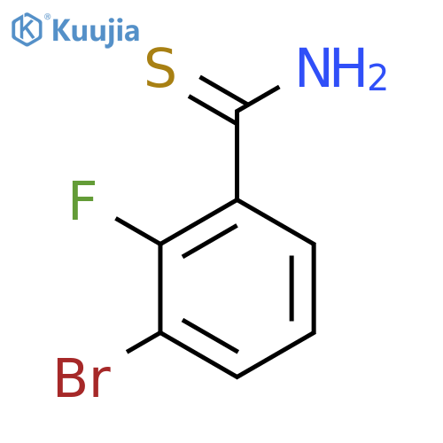 3-bromo-2-fluorobenzene-1-carbothioamide structure