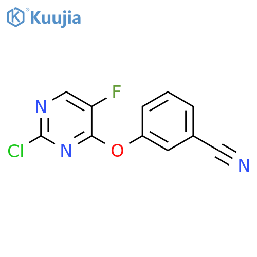3-(2-chloro-5-fluoropyrimidin-4-yl)oxybenzonitrile structure