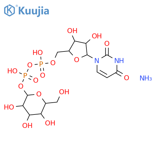 Uridine 5'-(trihydrogendiphosphate), P'-(b-D-glucopyranosyl-6-C-t) ester, ammonium salt structure