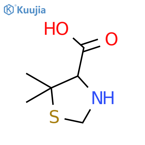 5,5-dimethyl-1,3-thiazolidine-4-carboxylic acid structure