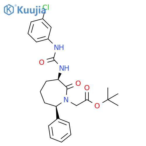 1H-Azepine-1-acetic acid, 3-[[[(3-chlorophenyl)amino]carbonyl]amino]hexahydro-2-oxo-7-phenyl-, 1,1-dimethylethyl ester, cis- (9CI) structure