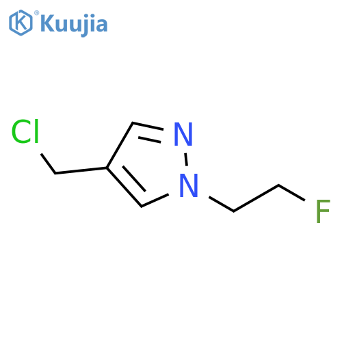 1H-Pyrazole, 4-(chloromethyl)-1-(2-fluoroethyl)- structure