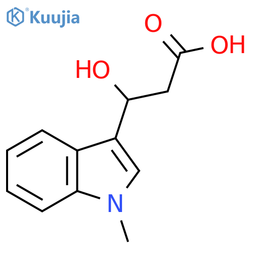 3-hydroxy-3-(1-methyl-1H-indol-3-yl)propanoic acid structure