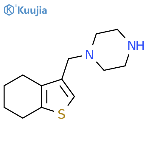 1-(4,5,6,7-tetrahydro-1-benzothiophen-3-yl)methylpiperazine structure