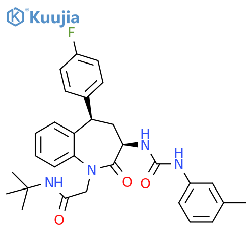 1H-1-Benzazepine-1-acetamide, N-(1,1-dimethylethyl)-5-(4-fluorophenyl)-2,3,4,5-tetrahydro-3-[[[(3-methylphenyl)amino]carbonyl]amino]-2-oxo-, cis- (9CI) structure