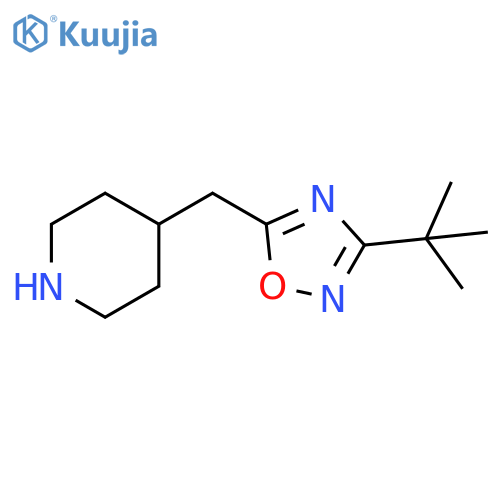 4-(3-tert-butyl-1,2,4-oxadiazol-5-yl)methylpiperidine structure