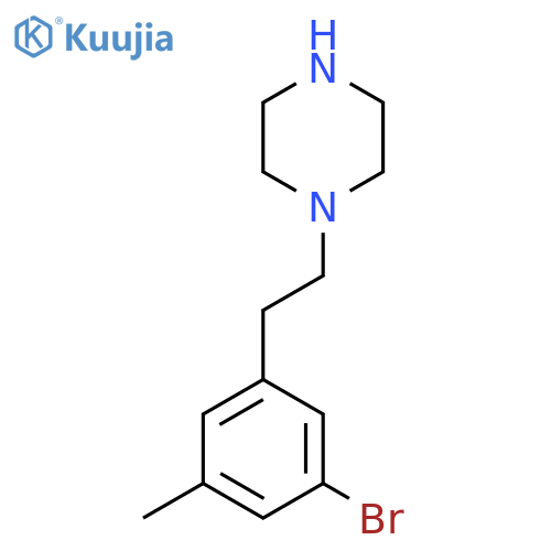 1-2-(3-bromo-5-methylphenyl)ethylpiperazine structure