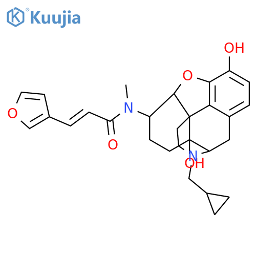 2-Propenamide, N-[(5a,6b)-17-(cyclopropylmethyl)-4,5-epoxy-3,14-dihydroxymorphinan-6-yl]-3-(3-furanyl)-N-methyl-,(2E)- structure
