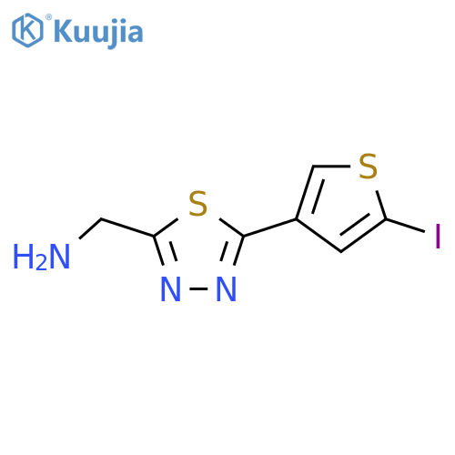 5-(5-iodothiophen-3-yl)-1,3,4-thiadiazol-2-ylmethanamine structure