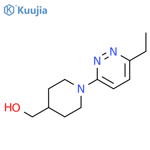 1-(6-ethyl-3-pyridazinyl)-4-Piperidinemethanol structure