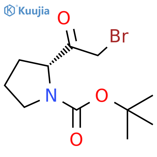 1-Pyrrolidinecarboxylic acid, 2-(2-bromoacetyl)-, 1,1-dimethylethyl ester, (2R)- structure