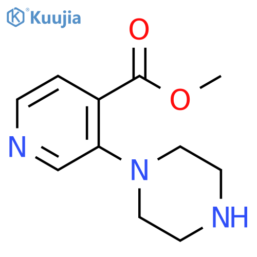 4-Pyridinecarboxylic acid, 3-(1-piperazinyl)-, methyl ester structure