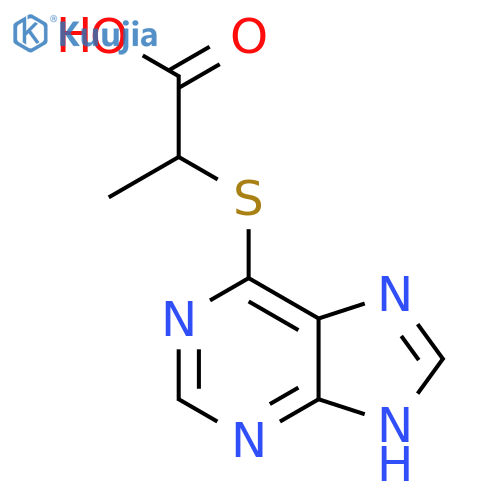 Propanoic acid, 2-(9H-purin-6-ylthio)- structure