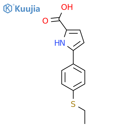 5-(4-Ethylsulfanylphenyl)-1H-pyrrole-2-carboxylic acid structure