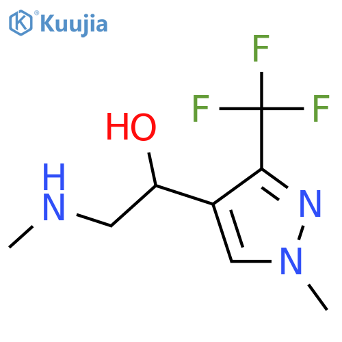 1-1-methyl-3-(trifluoromethyl)-1H-pyrazol-4-yl-2-(methylamino)ethan-1-ol structure