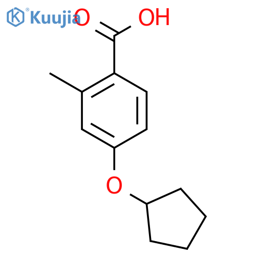 4-(Cyclopentyloxy)-2-methylbenzoic acid structure