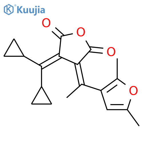 2,5-Furandione,3-(dicyclopropylmethylene)-4-[1-(2,5-dimethyl-3-furanyl)ethylidene]dihydro-,(4E)- structure