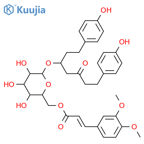 1,7-Bis(4-hydroxyphenyl)-3,5-heptanediol; (3R,5S)-form, 3-Ketone, 5-O-[3,4-dimethoxy-E-cinnamoyl-(1→6)-β-D-glucopyranoside] structure