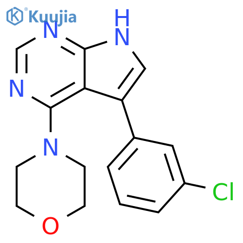 4-5-(3-chlorophenyl)-7H-pyrrolo2,3-dpyrimidin-4-ylmorpholine structure