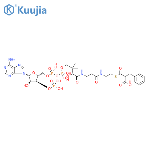 Coenzyme A, S-[hydrogen 2-(phenylmethyl)propanedioate] structure