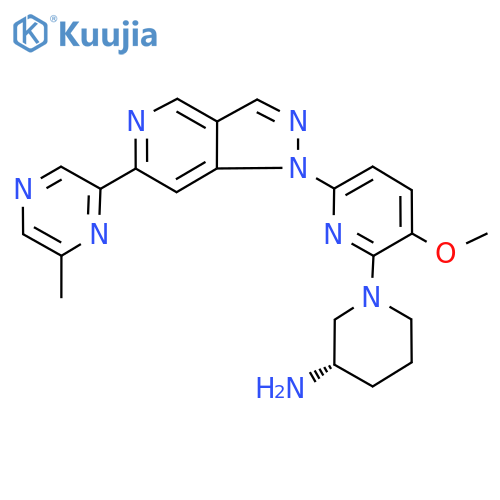 (S)-1-(3-methoxy-6-(6-(6-methylpyrazin-2-yl)-1H-pyrazolo[4,3-c]pyridin-1-yl)pyridin-2-yl)piperidin-3-amine structure