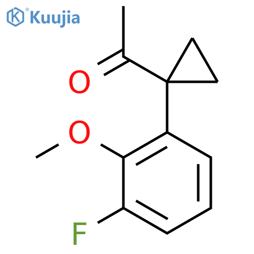1-1-(3-fluoro-2-methoxyphenyl)cyclopropylethan-1-one structure