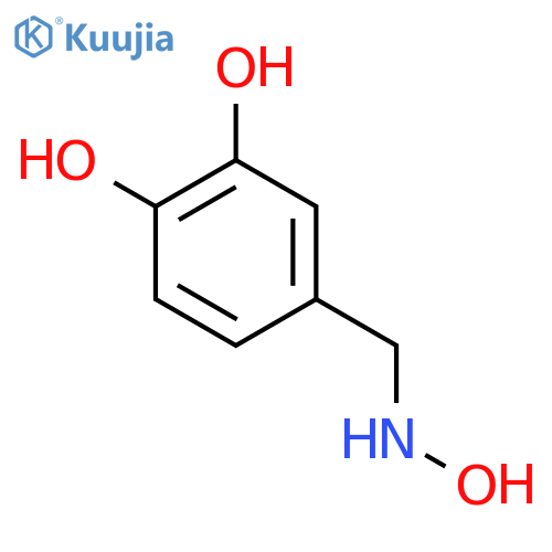 4-(hydroxyamino)methylbenzene-1,2-diol structure