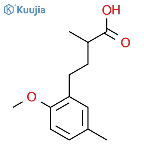 4-(2-methoxy-5-methylphenyl)-2-methylbutanoic acid structure