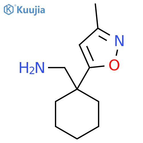 1-(3-methyl-1,2-oxazol-5-yl)cyclohexylmethanamine structure