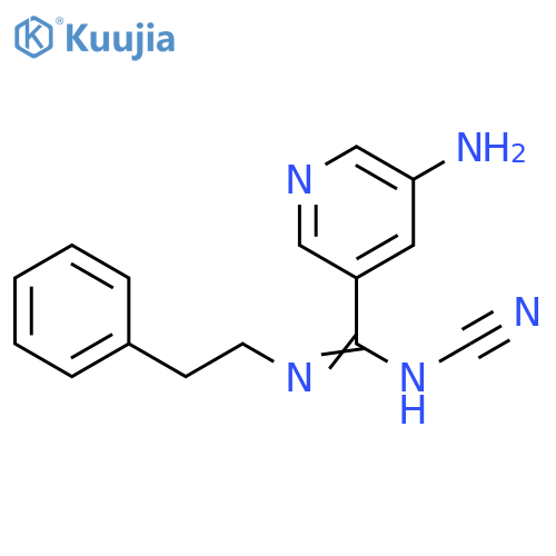 3-Pyridinecarboximidamide,5-amino-N-cyano-N'-(2-phenylethyl)- structure