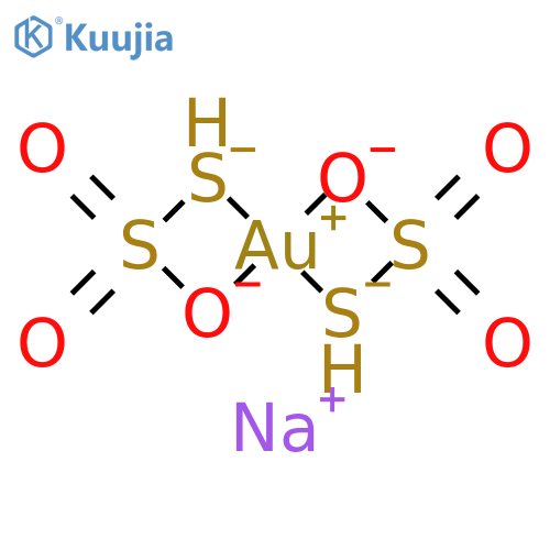 Aurate(3-),bis[monothiosulfato(2-)-kO,kSS]-, sodium (1:3), (T-4)- structure