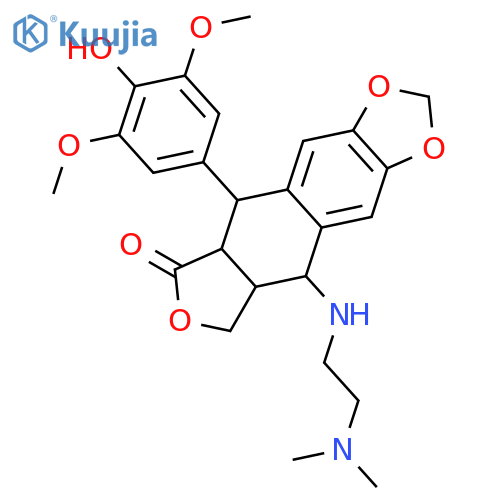 Furo[3',4':6,7]naphtho[2,3-d]-1,3-dioxol-6(5aH)-one,9-[[2-(dimethylamino)ethyl]amino]-5,8,8a,9-tetrahydro-5-(4-hydroxy-3,5-dimethoxyphenyl)-,(5R,5aR,8aS,9S)- structure