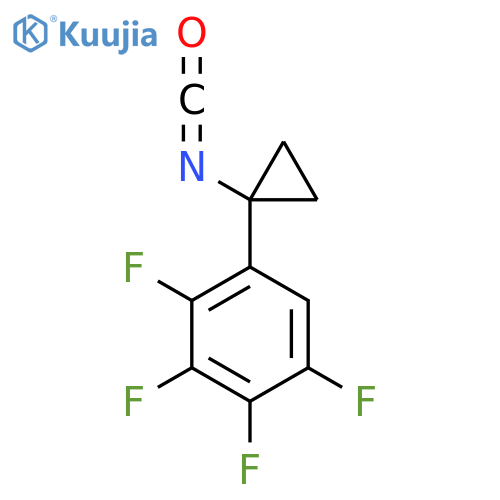 1,2,3,4-tetrafluoro-5-(1-isocyanatocyclopropyl)benzene structure
