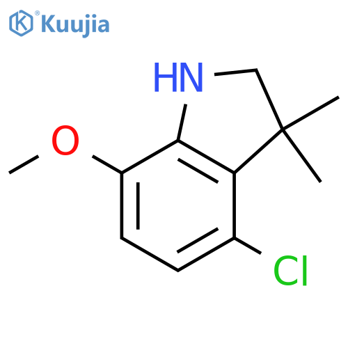 1H-Indole, 4-chloro-2,3-dihydro-7-methoxy-3,3-dimethyl- structure