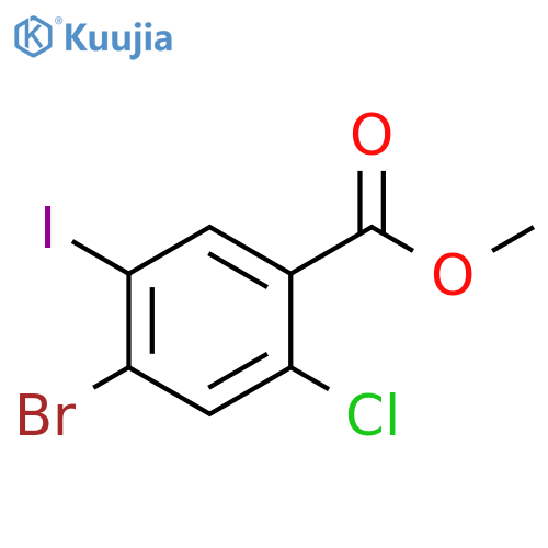 4-Bromo-2-chloro-5-iodo-benzoic acid methyl ester structure