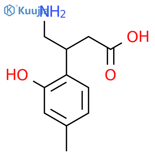4-amino-3-(2-hydroxy-4-methylphenyl)butanoic acid structure