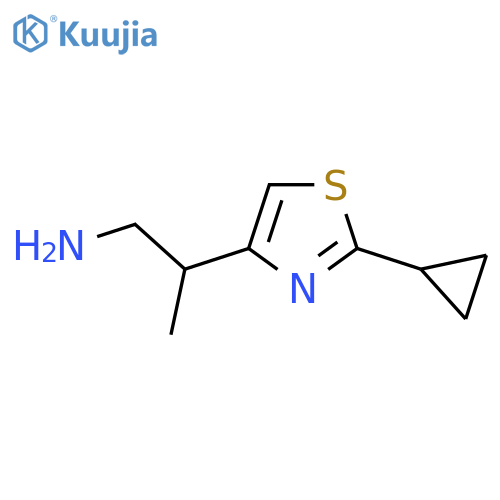 2-(2-Cyclopropyl-1,3-thiazol-4-yl)propan-1-amine structure