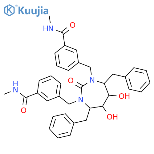 Benzamide,3,3'-[[(4R,5S,6S,7R)-tetrahydro-5,6-dihydroxy-2-oxo-4,7-bis(phenylmethyl)-1H-1,3-diazepine-1,3(2H)-diyl]bis(methylene)]bis[N-methyl-(9CI) structure