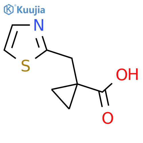 1-(1,3-thiazol-2-yl)methylcyclopropane-1-carboxylic acid structure