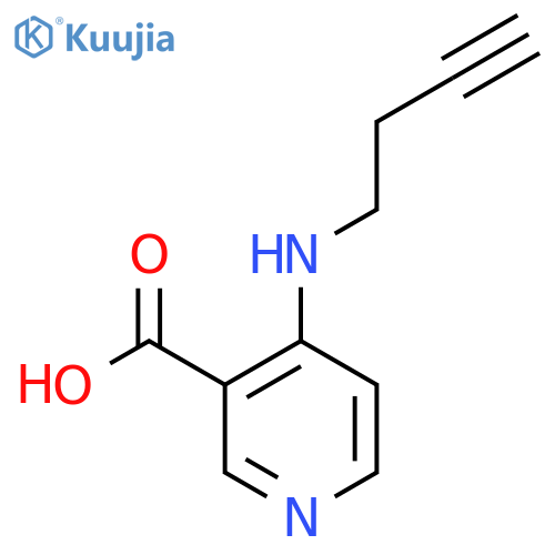 4-(but-3-yn-1-yl)aminopyridine-3-carboxylic acid structure