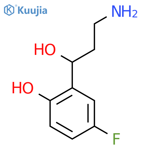 2-(3-amino-1-hydroxypropyl)-4-fluorophenol structure